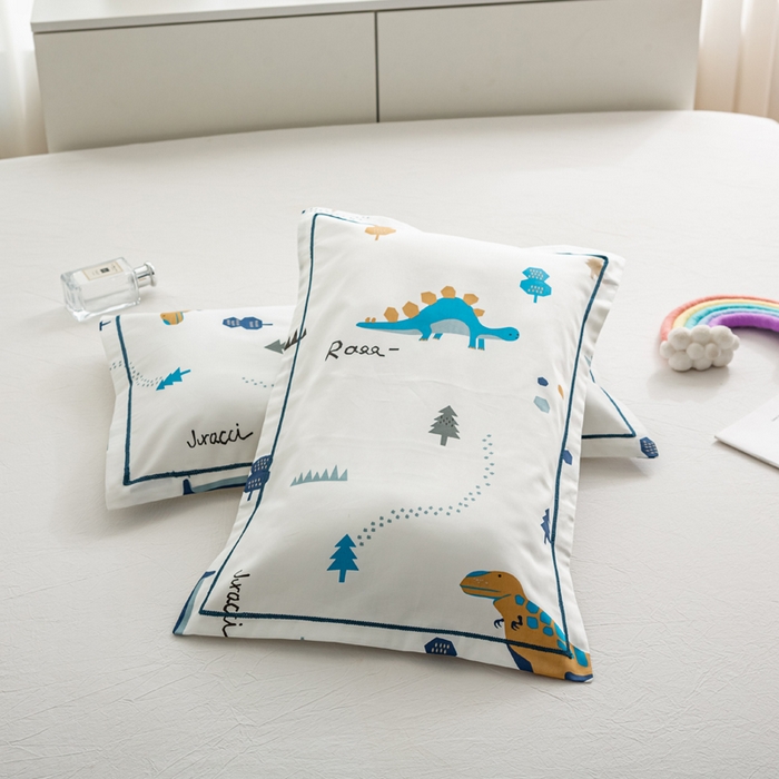 （总）萌番宝 2025春夏新款60支长绒棉全棉儿童卡通枕套工艺学生A类枕套单枕套