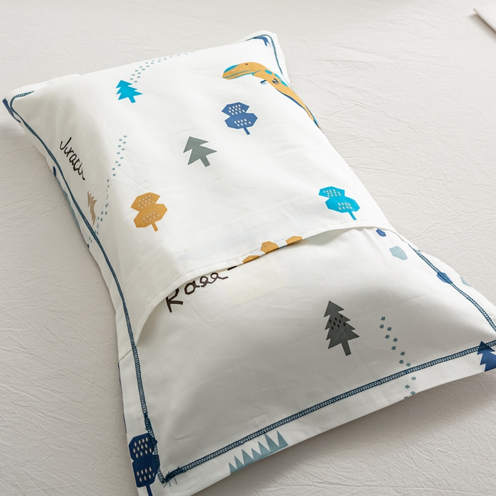 91家纺网 家纺一手货源 找家纺 萌番宝 2025春夏新款60支长绒棉全棉儿童卡通枕套工艺学生A类枕套单枕套剑龙