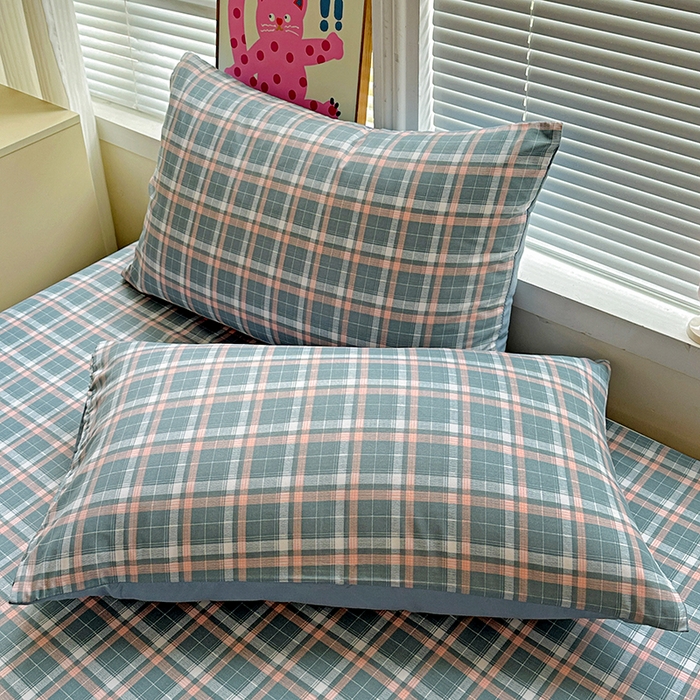 91家纺网 家纺一手货源 找家纺 （总）南通菲度家纺 2025新款ins博主风软糯糯亲肤印花热款纯色格子无印风水洗棉时尚单床单