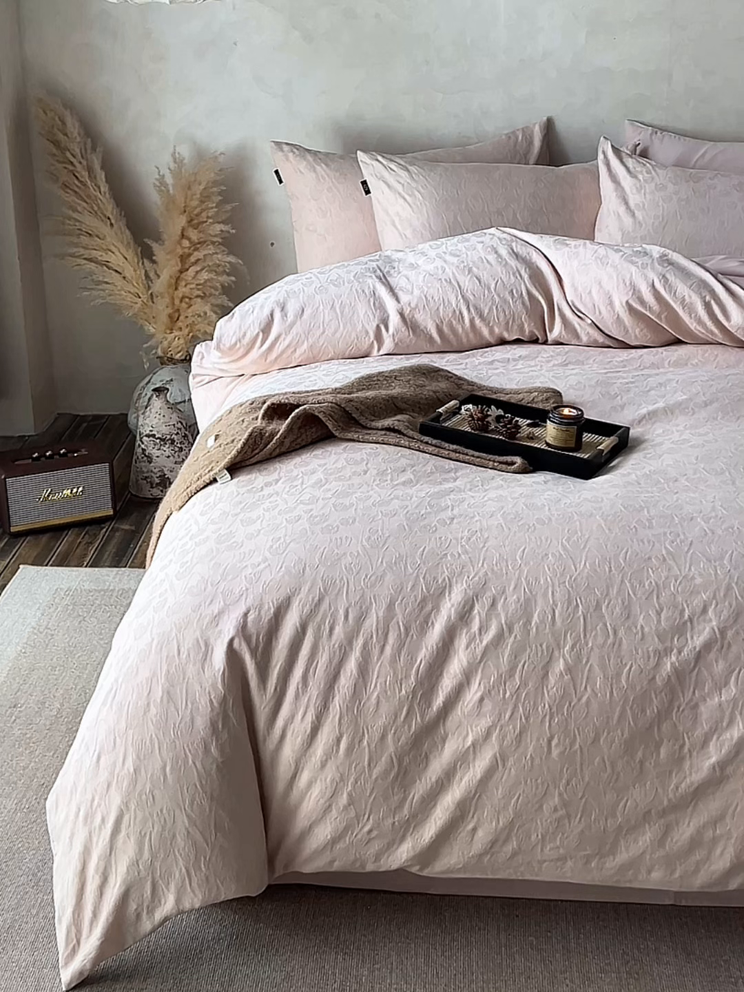 91家纺网 家纺一手货源 找家纺 （总）眷恋家纺 2025年全棉纯棉染色提花四件套-郁见春色