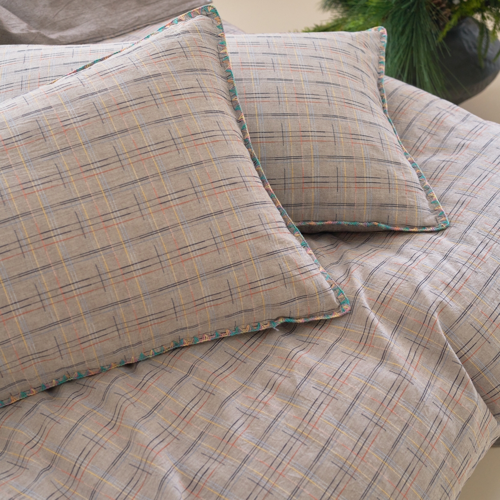 91家纺网 家纺一手货源 找家纺 洋铭区（原狠狠爱） 2025新款慕斯VS早安水洗棉彩边色织提花四件套 早安-紫咖