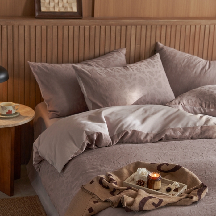 91家纺网 家纺一手货源 找家纺 眷恋家纺 2025年全棉纯棉染色提花四件套-南风 南风-大地棕