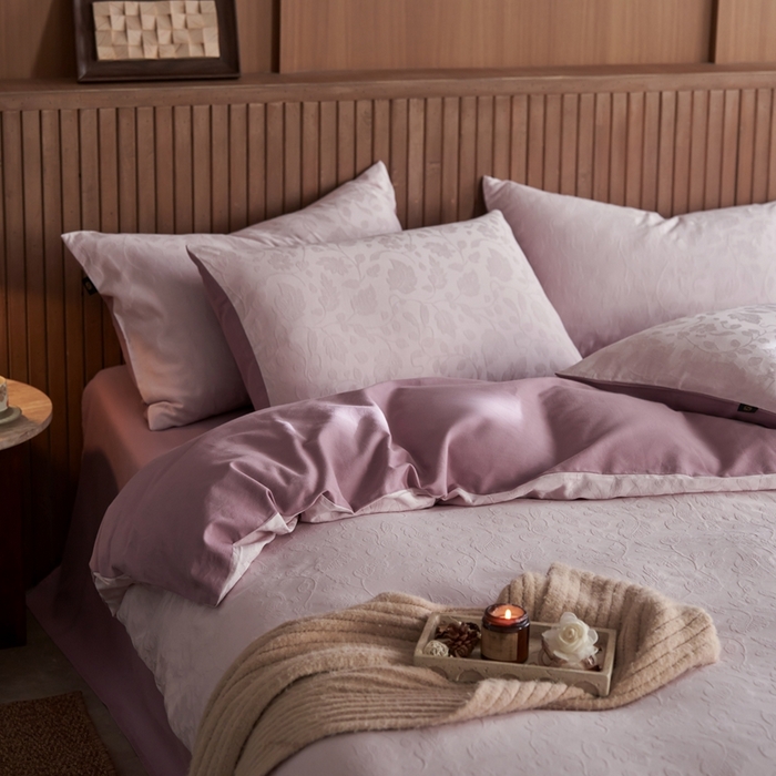 91家纺网 家纺一手货源 找家纺 眷恋家纺 2025年全棉纯棉染色提花四件套-南风 南风-珍珠粉