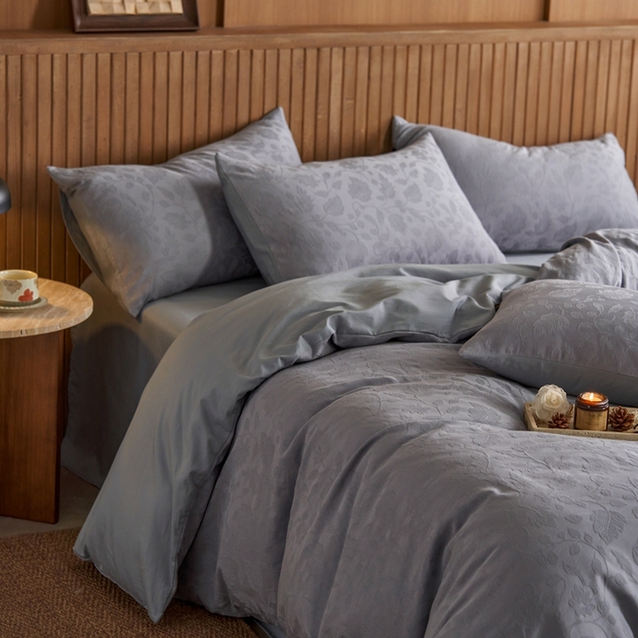 91家纺网 家纺一手货源 找家纺 眷恋家纺 2025年全棉纯棉染色提花四件套-南风 南风-天空蓝