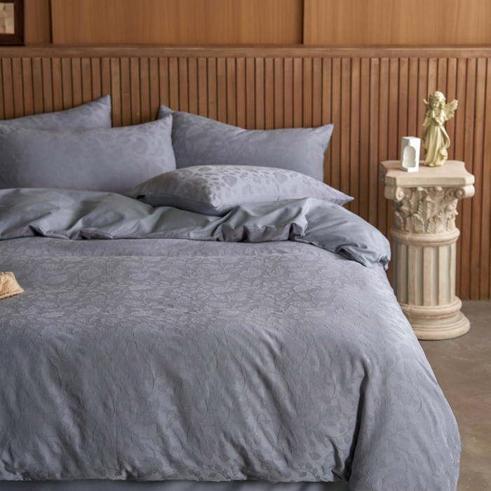 91家纺网 家纺一手货源 找家纺 眷恋家纺 2025年全棉纯棉染色提花四件套-南风 南风-天空蓝