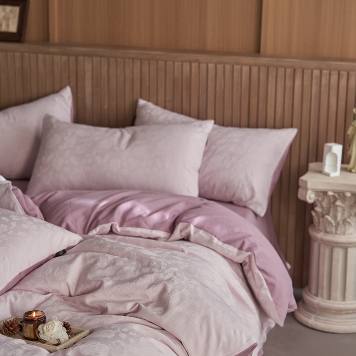 91家纺网 家纺一手货源 找家纺 眷恋家纺 2025年全棉纯棉染色提花四件套-南风 南风-珍珠粉