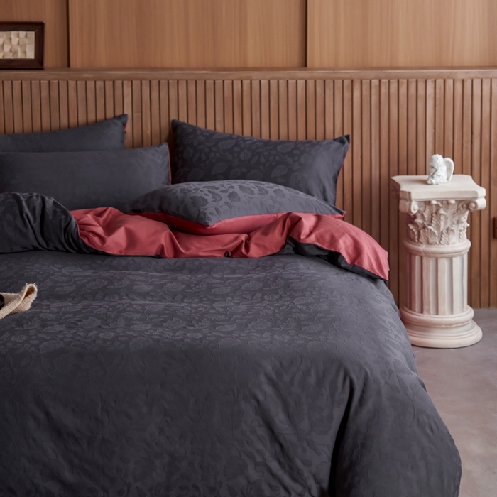 91家纺网 家纺一手货源 找家纺 眷恋家纺 2025年全棉纯棉染色提花四件套-南风 南风-青灰