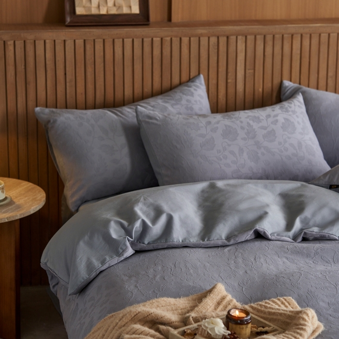 91家纺网 家纺一手货源 找家纺 眷恋家纺 2025年全棉纯棉染色提花四件套-南风 南风-天空蓝