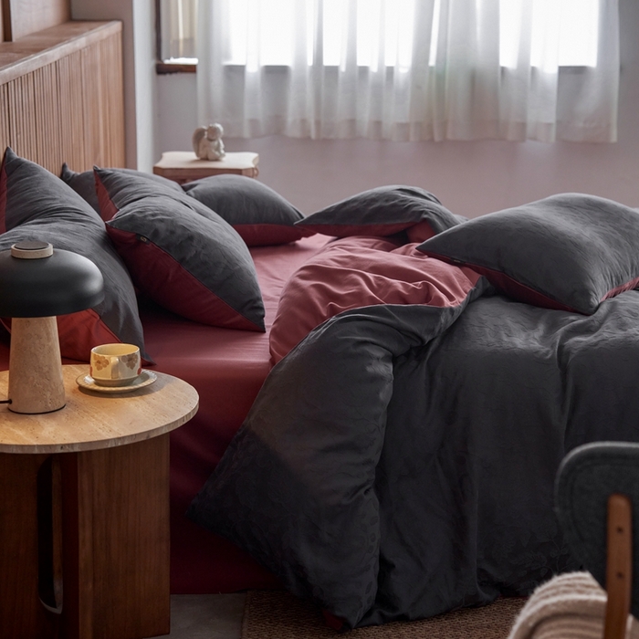 91家纺网 家纺一手货源 找家纺 眷恋家纺 2025年全棉纯棉染色提花四件套-南风 南风-青灰