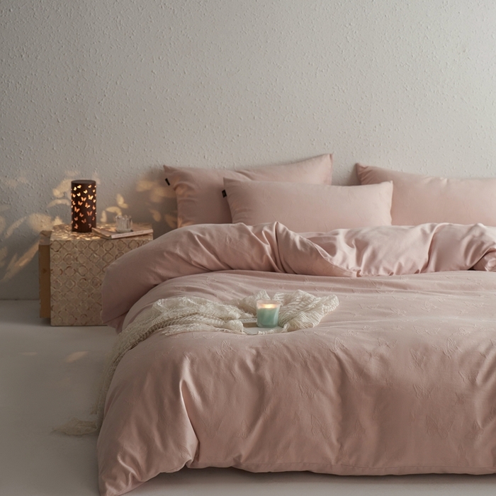 91家纺网 家纺一手货源 找家纺 （总）眷恋家纺 2025年全棉纯棉染色提花四件套-简蝶