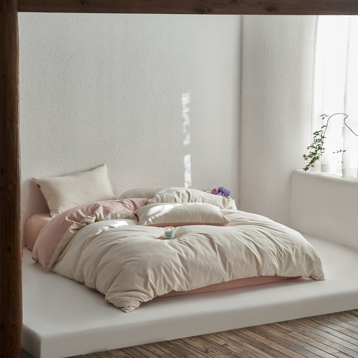 91家纺网 家纺一手货源 找家纺 眷恋家纺 2025年全棉纯棉染色提花四件套-简蝶 简蝶-米白