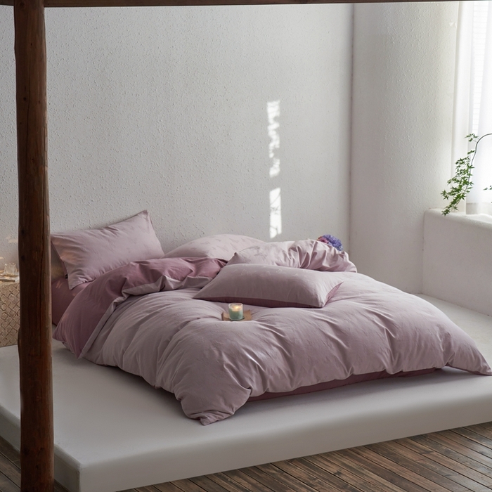 91家纺网 家纺一手货源 找家纺 眷恋家纺 2025年全棉纯棉染色提花四件套-简蝶 简蝶-浅紫