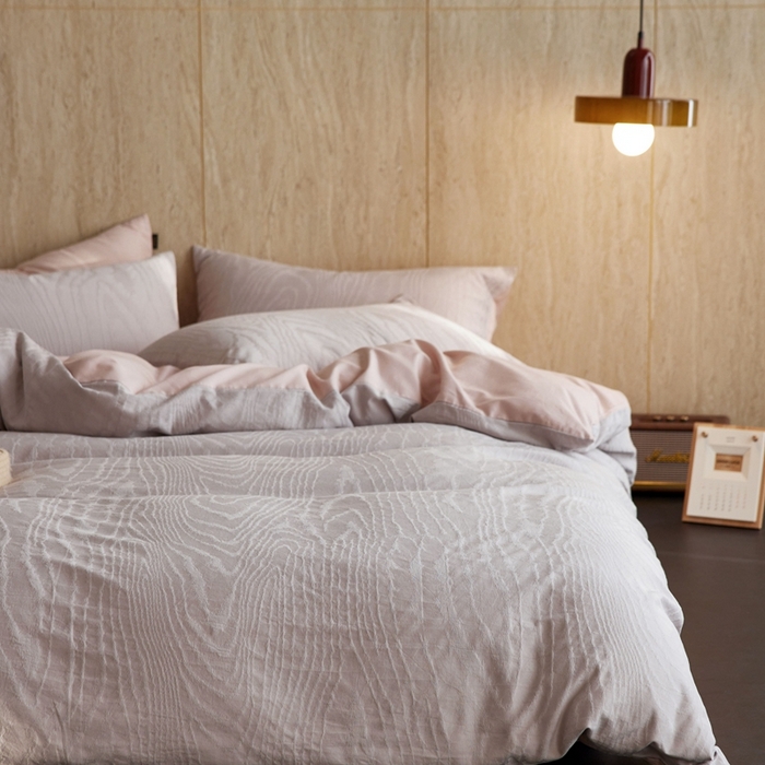 91家纺网 家纺一手货源 找家纺 （总）眷恋家纺 2025年全棉纯棉染色提花四件套-浮光跃川