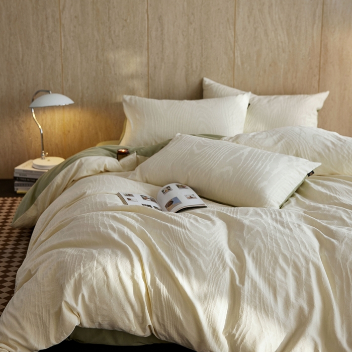 91家纺网 家纺一手货源 找家纺 （总）眷恋家纺 2025年全棉纯棉染色提花四件套-浮光跃川