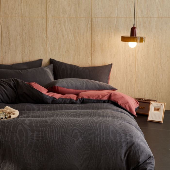 眷恋家纺 2025年全棉纯棉染色提花四件套-浮光跃川 浮光跃川-青灰