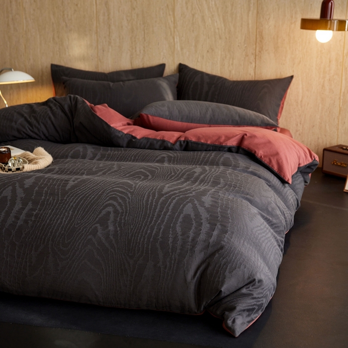 91家纺网 家纺一手货源 找家纺 眷恋家纺 2025年全棉纯棉染色提花四件套-浮光跃川 浮光跃川-青灰