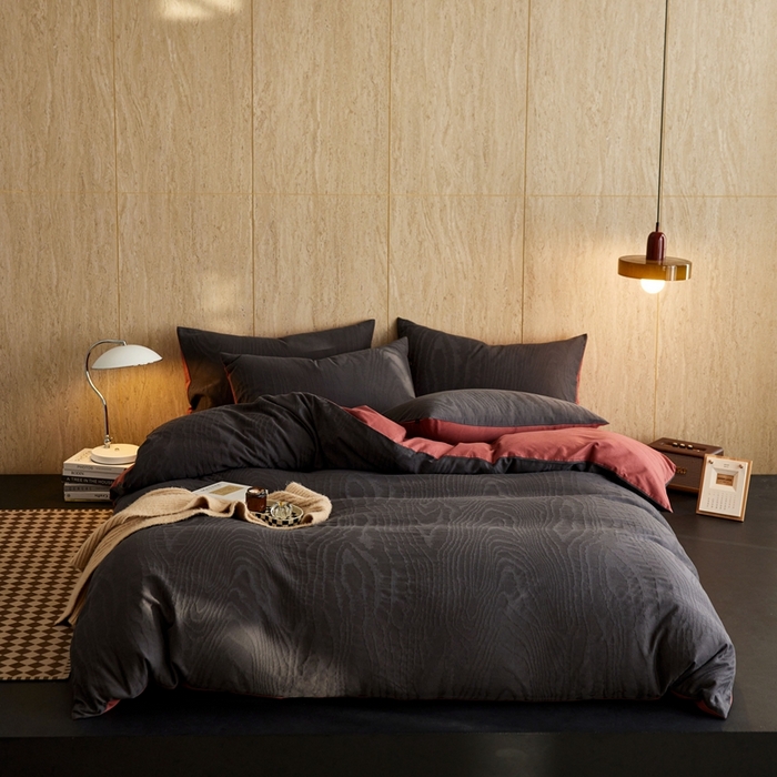 91家纺网 家纺一手货源 找家纺 眷恋家纺 2025年全棉纯棉染色提花四件套-浮光跃川 浮光跃川-青灰