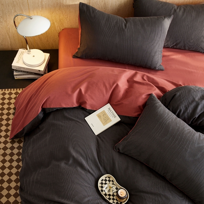 91家纺网 家纺一手货源 找家纺 眷恋家纺 2025年全棉纯棉染色提花四件套-浮光跃川 浮光跃川-青灰