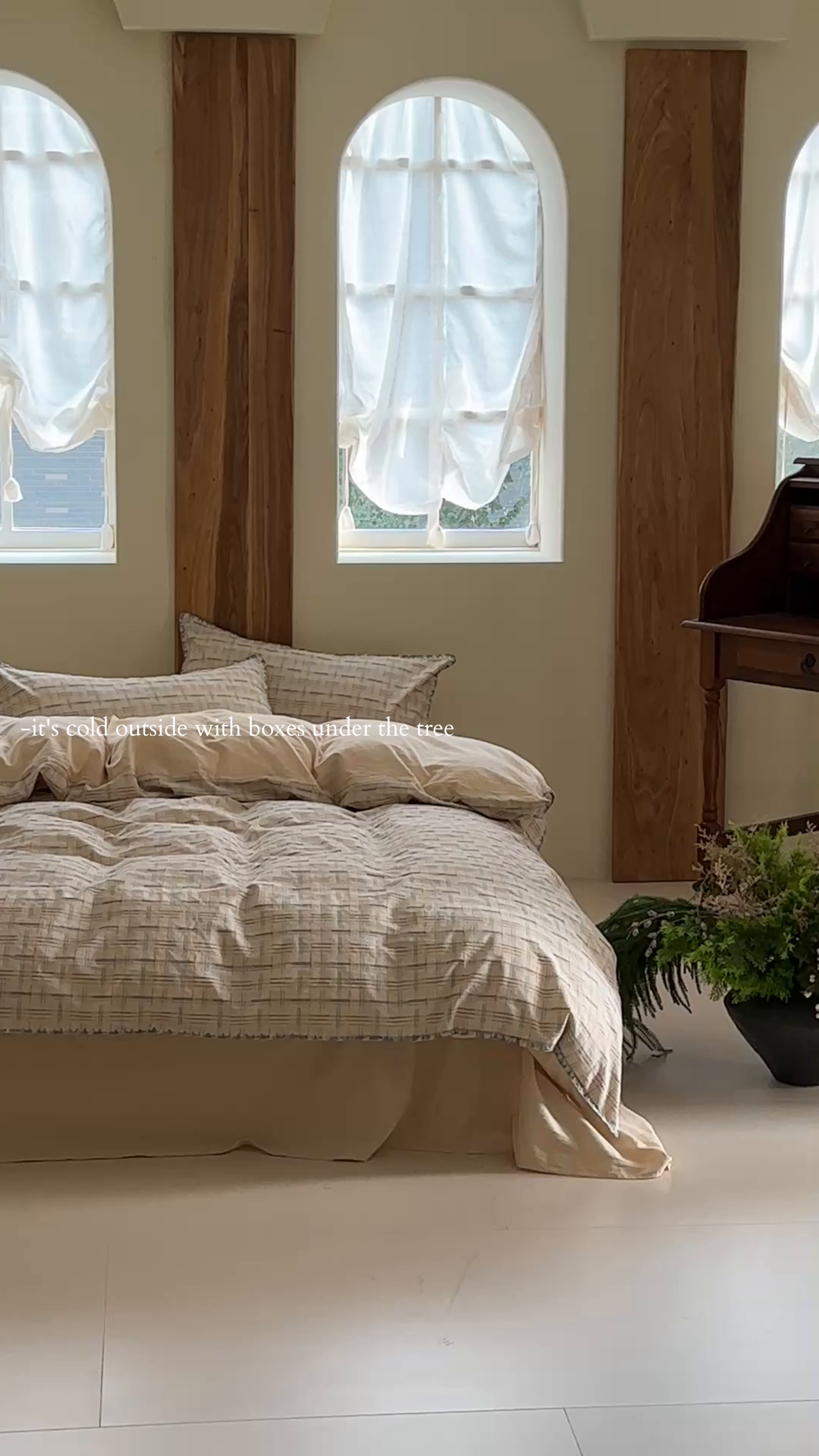 91家纺网 家纺一手货源 找家纺 洋铭区（原狠狠爱） 2025新款慕斯VS早安水洗棉彩边色织提花四件套 早安-米驼