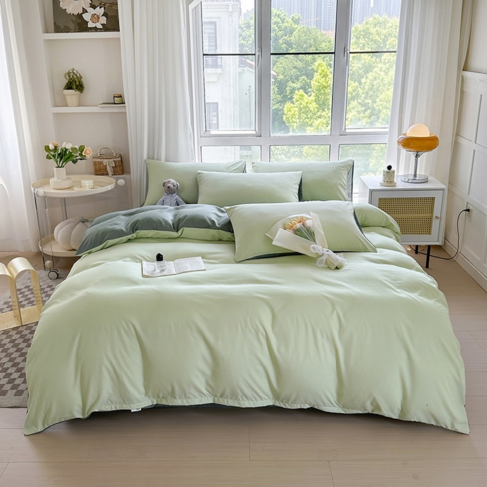 91家纺网 家纺一手货源 找家纺 （总）赫然家纺 2025新款纯色磨毛系列床笠款四件套