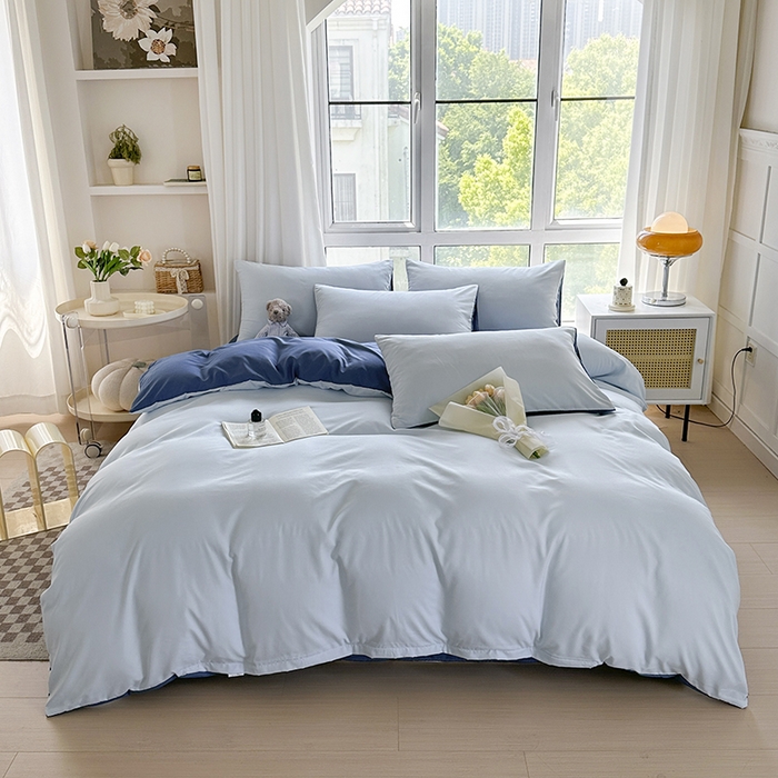 91家纺网 家纺一手货源 找家纺 （总）赫然家纺 2025新款纯色磨毛系列床笠款四件套