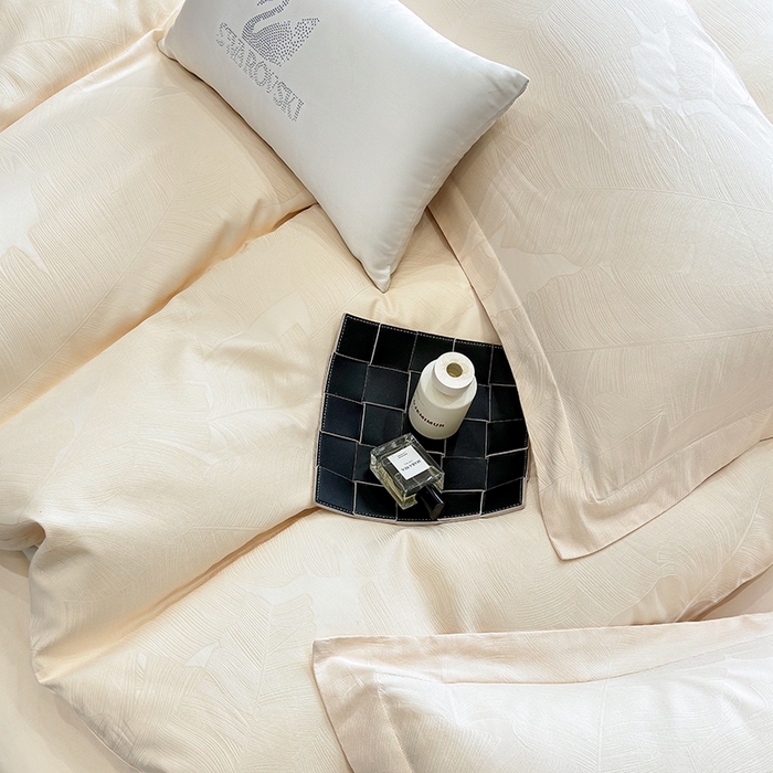 91家纺网 家纺一手货源 找家纺 （总）家居1号家纺 2025新款长绒棉纯棉提花四件套叶舞轻扬