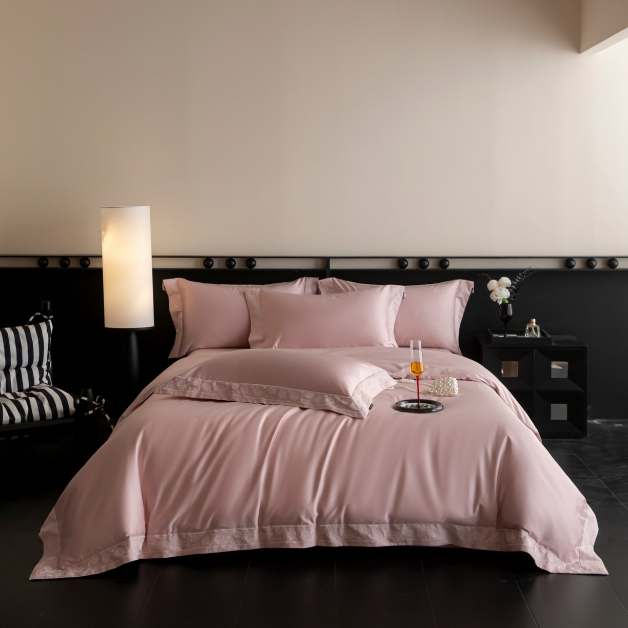 91家纺网 家纺一手货源 找家纺 安妮家居 2025新款全棉纯棉100%丝光喷气13376镂空刺绣四件套-海瑟薇 海瑟薇-粉