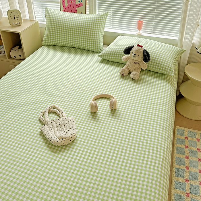 91家纺网 家纺一手货源 找家纺 南通菲度家纺 2025新款ins博主风软糯糯亲肤印花热款纯色格子无印风水洗棉时尚单床单 迈阿密