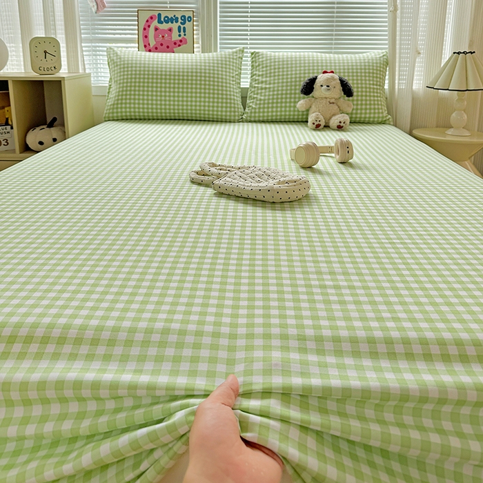 91家纺网 家纺一手货源 找家纺 南通菲度家纺 2025新款ins博主风软糯糯亲肤印花热款纯色格子无印风水洗棉时尚单床单 迈阿密