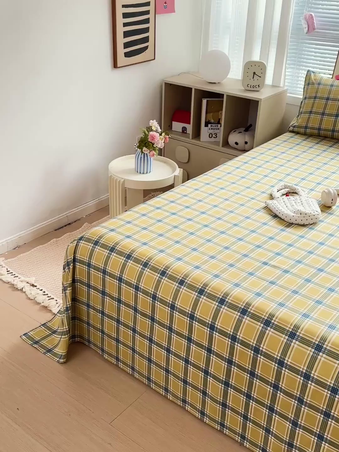 91家纺网 家纺一手货源 找家纺 南通菲度家纺 2025新款ins博主风软糯糯亲肤印花热款纯色格子无印风水洗棉时尚单床单 莫斯科