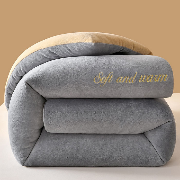 91家纺网 家纺一手货源 找家纺 （总）金多美家纺 2025新款双面牛奶绒刺绣冬被被子被芯