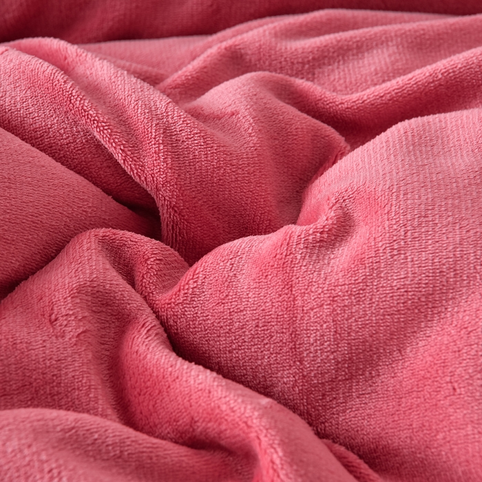 91家纺网 家纺一手货源 找家纺 金多美家纺 2025新款双面牛奶绒刺绣冬被被子被芯 豆沙红