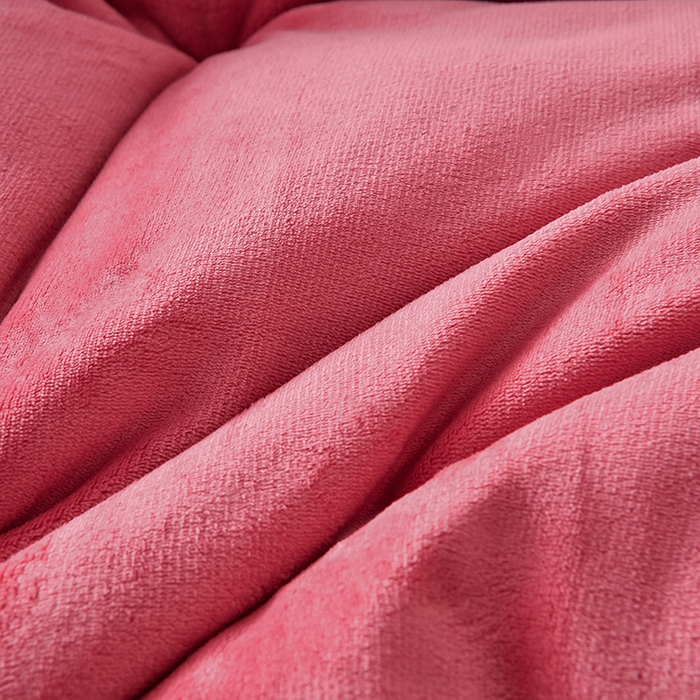 91家纺网 家纺一手货源 找家纺 金多美家纺 2025新款双面牛奶绒刺绣冬被被子被芯 豆沙红