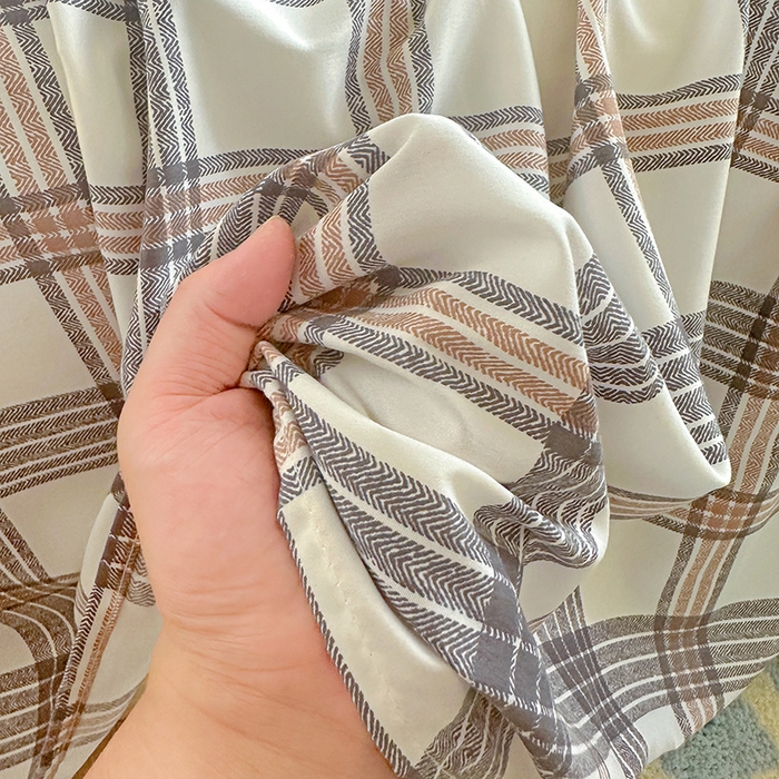 91家纺网 家纺一手货源 找家纺 南通菲度家纺 2025新款ins博主风软糯糯亲肤印花热款纯色格子无印风水洗棉时尚单床单 苏黎世