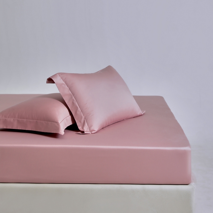 91家纺网 家纺一手货源 找家纺 柔觉家纺 柔系列A类100支单品床笠 豆沙色