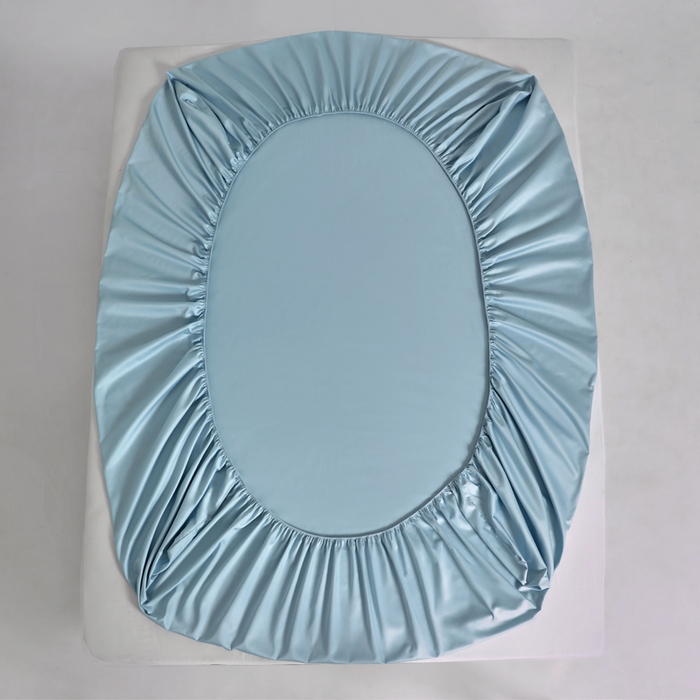 91家纺网 家纺一手货源 找家纺 柔觉家纺 柔系列A类100支单品床笠 晴空蓝