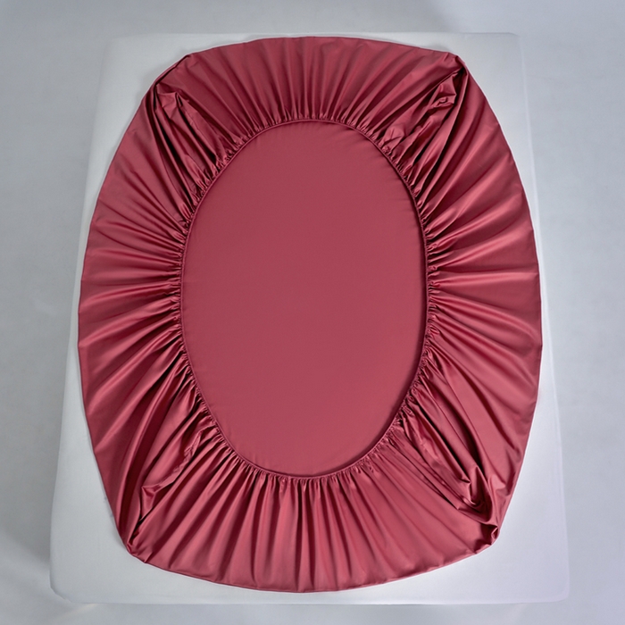 91家纺网 家纺一手货源 找家纺 柔觉家纺 柔系列A类100支单品床笠 胭脂红