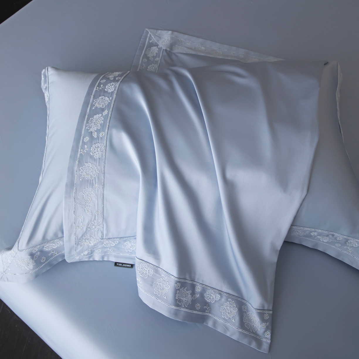 91家纺网 家纺一手货源 找家纺 安妮家居 2025新款全棉纯棉100%丝光喷气13376镂空刺绣四件套-海瑟薇 海瑟薇-蓝