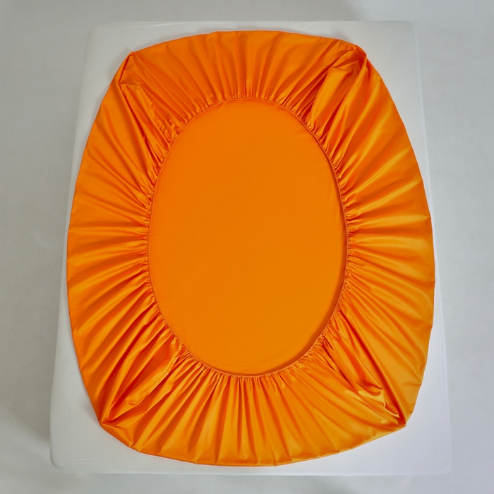 91家纺网 家纺一手货源 找家纺 柔觉家纺 柔系列A类100支单品床笠 霓虹橙