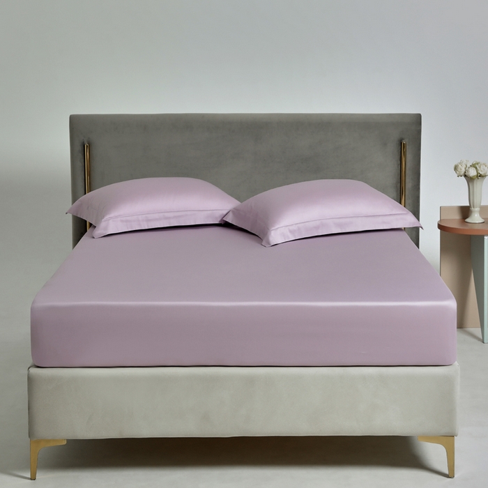 91家纺网 家纺一手货源 找家纺 柔觉家纺 柔系列A类100支单品床笠 梦幻紫