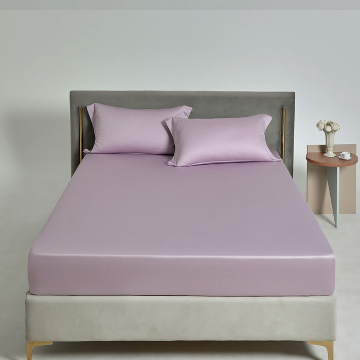 91家纺网 家纺一手货源 找家纺 柔觉家纺 柔系列A类100支单品床笠 梦幻紫