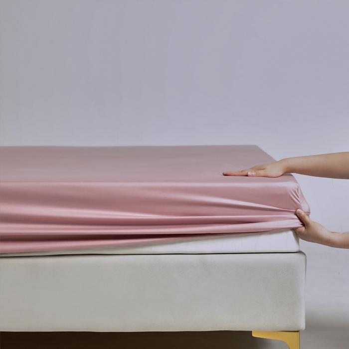 91家纺网 家纺一手货源 找家纺 柔觉家纺 柔系列A类100支单品床笠 豆沙色