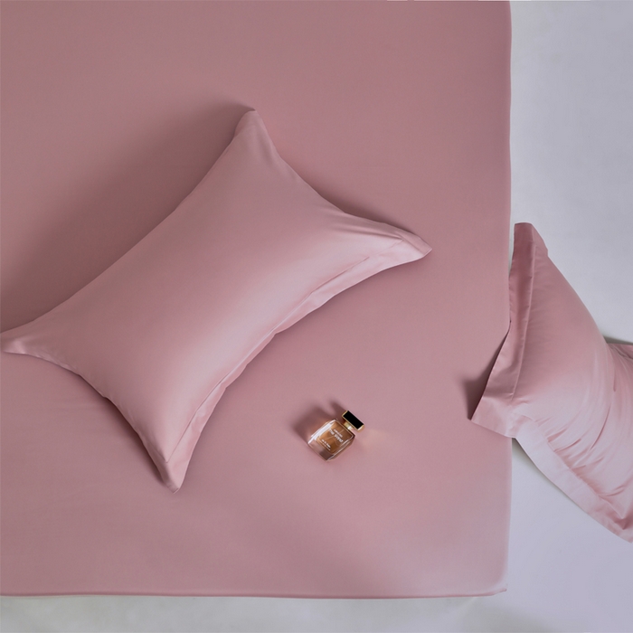 91家纺网 家纺一手货源 找家纺 柔觉家纺 柔系列A类100支单品床笠 豆沙色