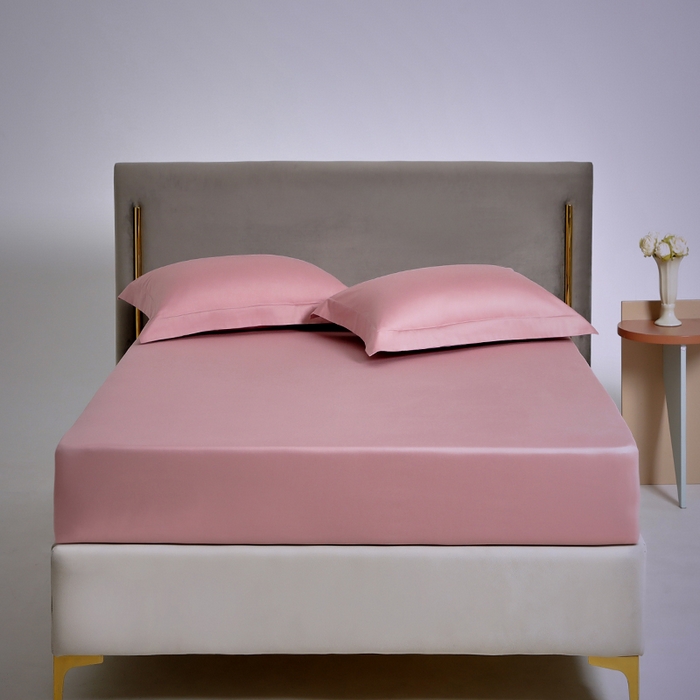 91家纺网 家纺一手货源 找家纺 柔觉家纺 柔系列A类100支单品床笠 豆沙色