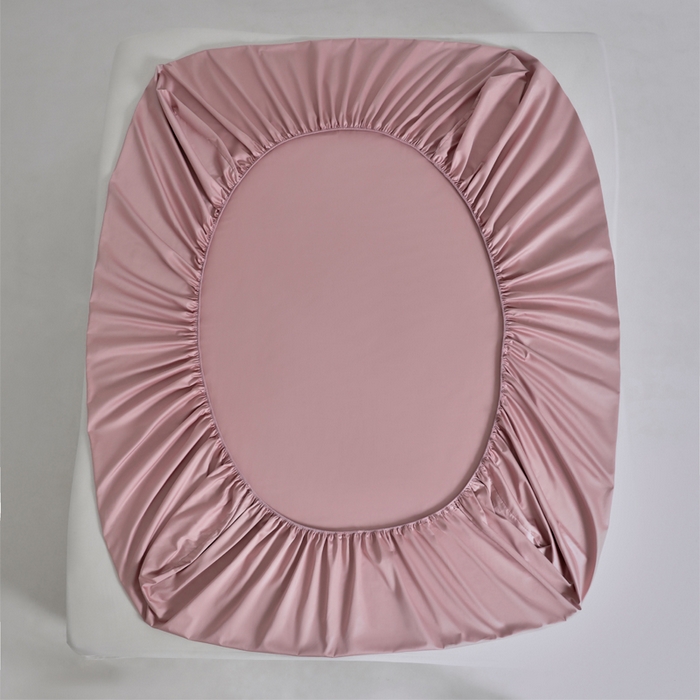 91家纺网 家纺一手货源 找家纺 柔觉家纺 柔系列A类100支单品床笠 豆沙色