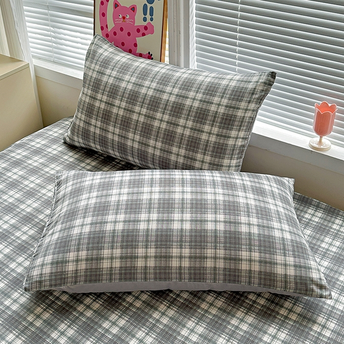 91家纺网 家纺一手货源 找家纺 南通菲度家纺 2025新款ins博主风软糯糯亲肤印花热款纯色格子无印风水洗棉时尚单床单 雅典