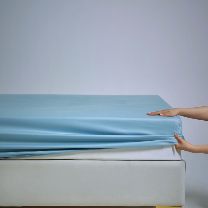 91家纺网 家纺一手货源 找家纺 柔觉家纺 柔系列A类100支单品床笠 梦幻蓝