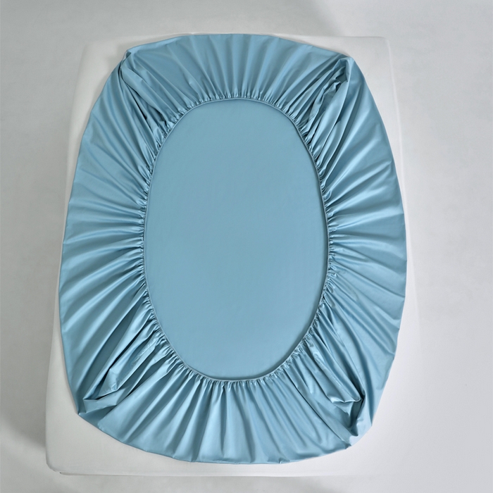 91家纺网 家纺一手货源 找家纺 柔觉家纺 柔系列A类100支单品床笠 梦幻蓝