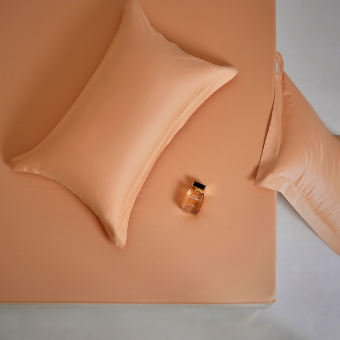 91家纺网 家纺一手货源 找家纺 柔觉家纺 柔系列A类100支单品床笠 太妃棕