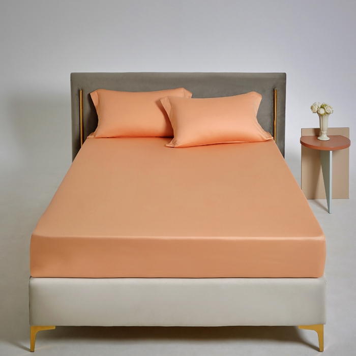 91家纺网 家纺一手货源 找家纺 柔觉家纺 柔系列A类100支单品床笠 太妃棕